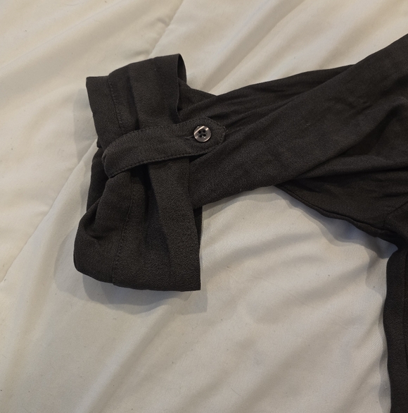 Torrid Womens Harper Georgette Straight Hem Blouse Charcoal and Black Size 0 - Picture 6 of 14